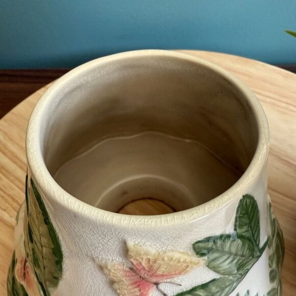 Vintage Yankee Candle Island Butterfly Large Ceramic Jar Shade Leaf & Butterfly - Picture 5 of 9